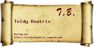Toldy Beatrix névjegykártya